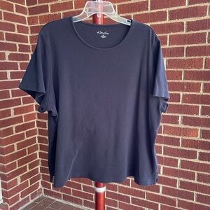 Kim Rogers Black Cotton Tee Shirt Short Sleeve Size 3X